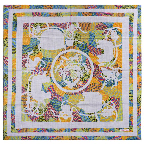 NWT Hermes Marble  EX libris Cashmere Silk Scarf 90cm - Picture 1 of 13